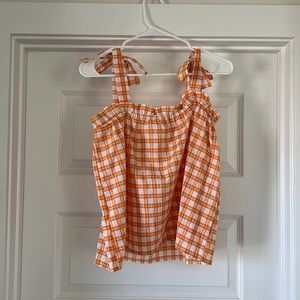 NWOT Woven Orange Bow Tie Tank Top